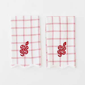 Red Snake Kitchen Towels