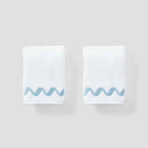 Wave Embroidered Washcloths (pair)