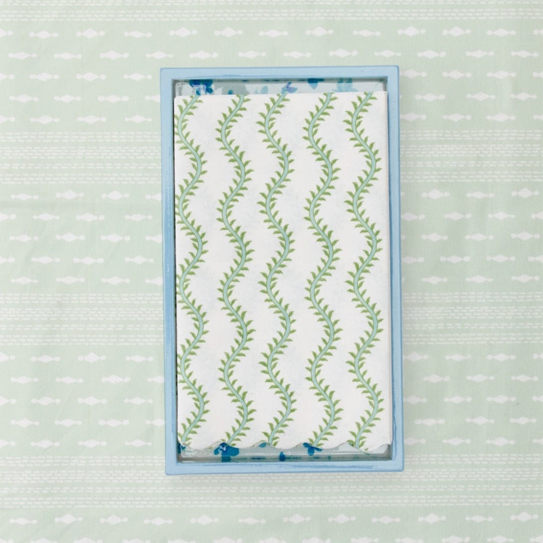 Linen-Like Paper Guest Towel and Lacquer Tray Set