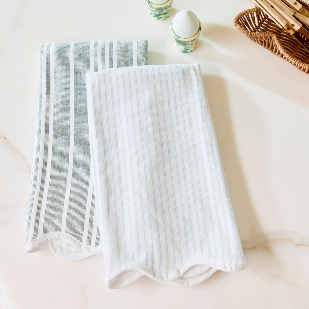 Kitchen Towels (pair)- Set of 2, French Blue Windowpane