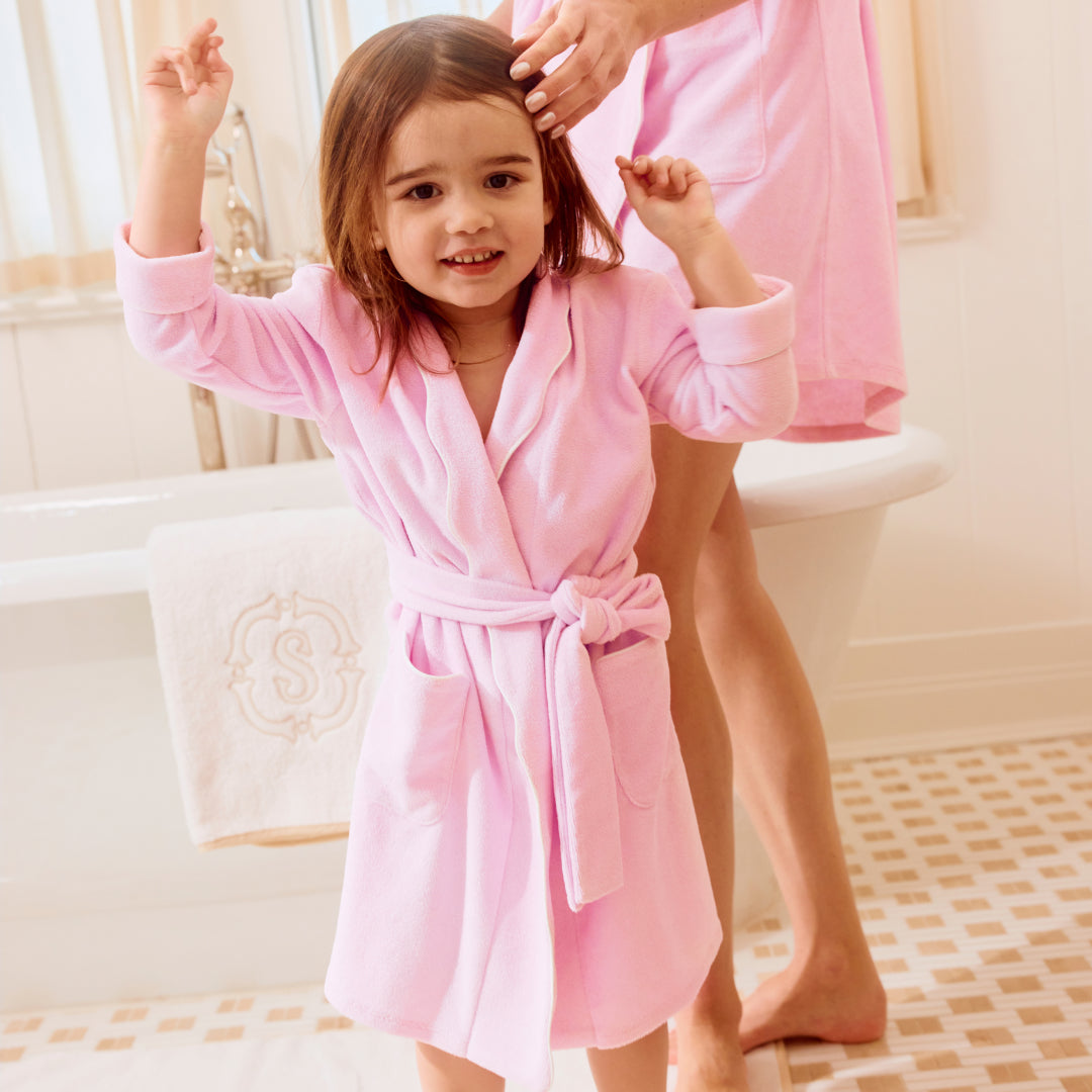 thumbnail image 2 of A2Z 4 Kids 100% Cotton Baby Pink Hooded Bathrobe – Terry Towelling Dressing Gown For Girls 2 of 6