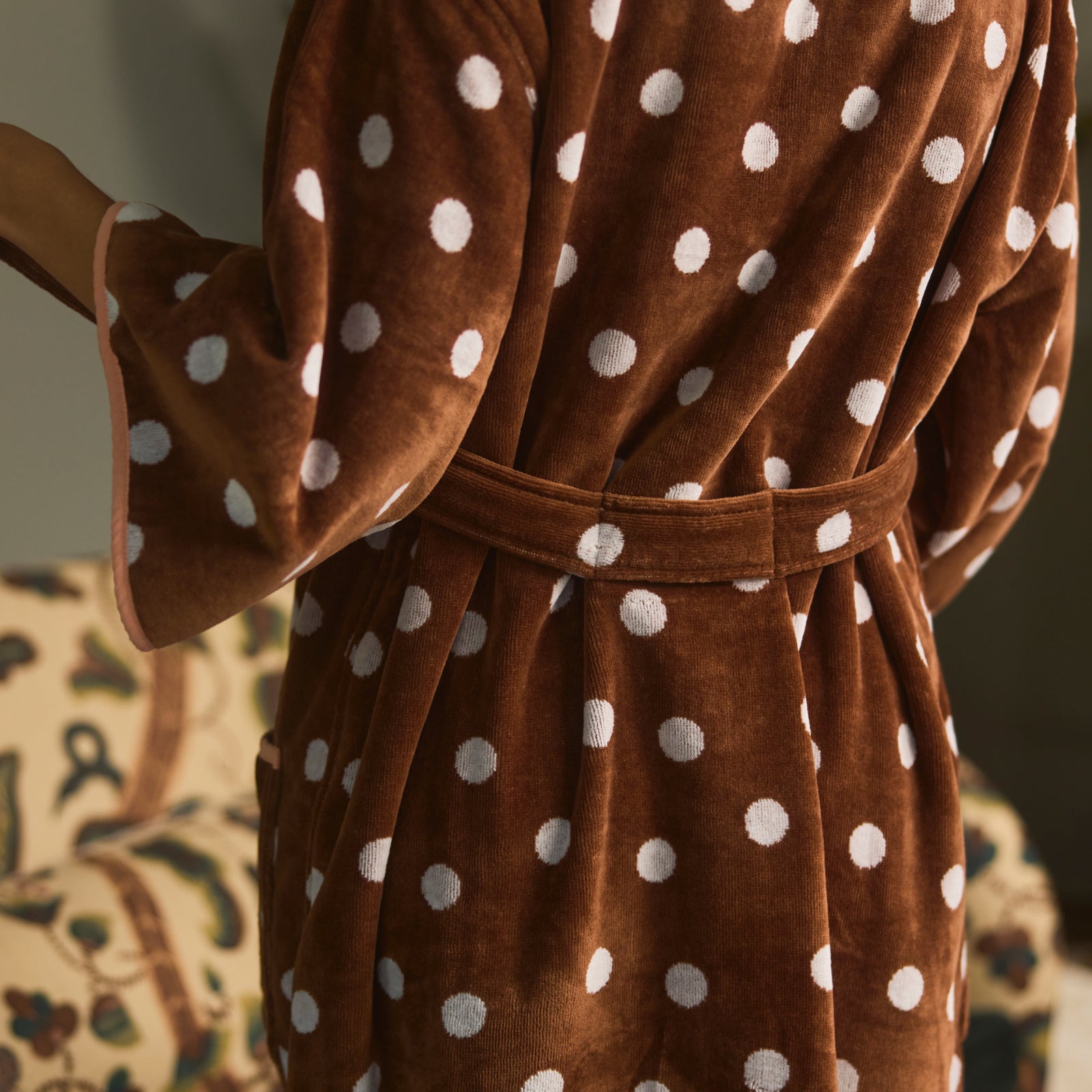 brown dressing gown women's Long Bell Plush Robe May be worn with alice dress Olive Green Prom Dresses Size:UK XS (In-Rental)
