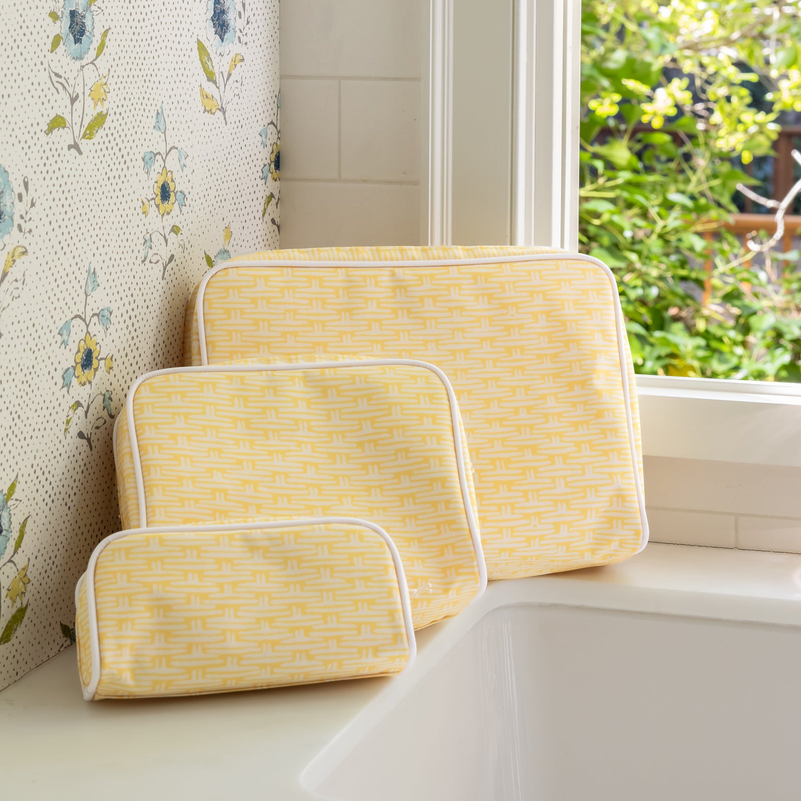 Leah O'Connell x Weezie Patterned Toiletry Bag Trio