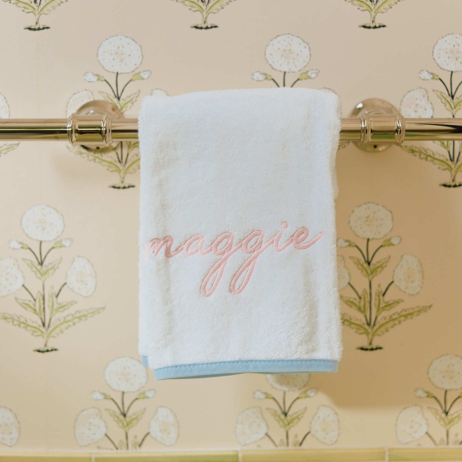 Weezie Monogrammed Plush Luxury Hand Towels, 100% natural fabric bath towels
