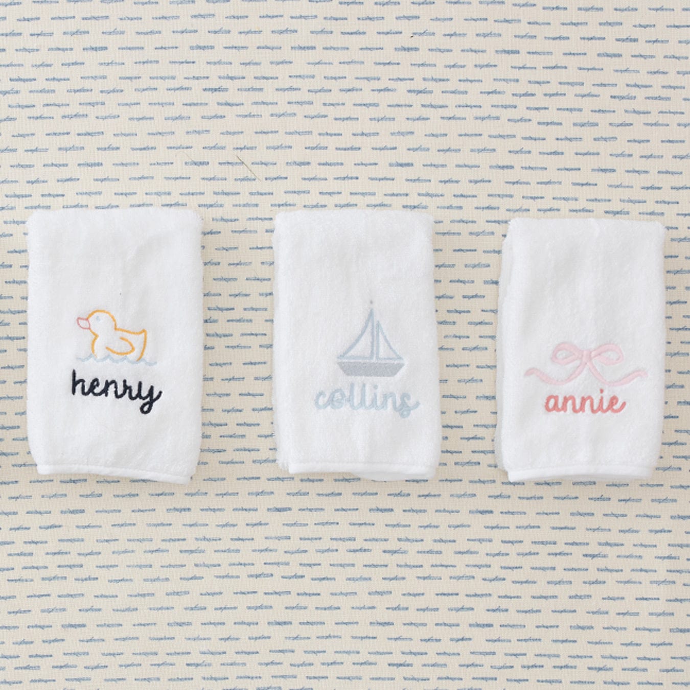 Handmade White Poppy Burp Cloths – Set Of 3, 100% Cotton With Toweling Back