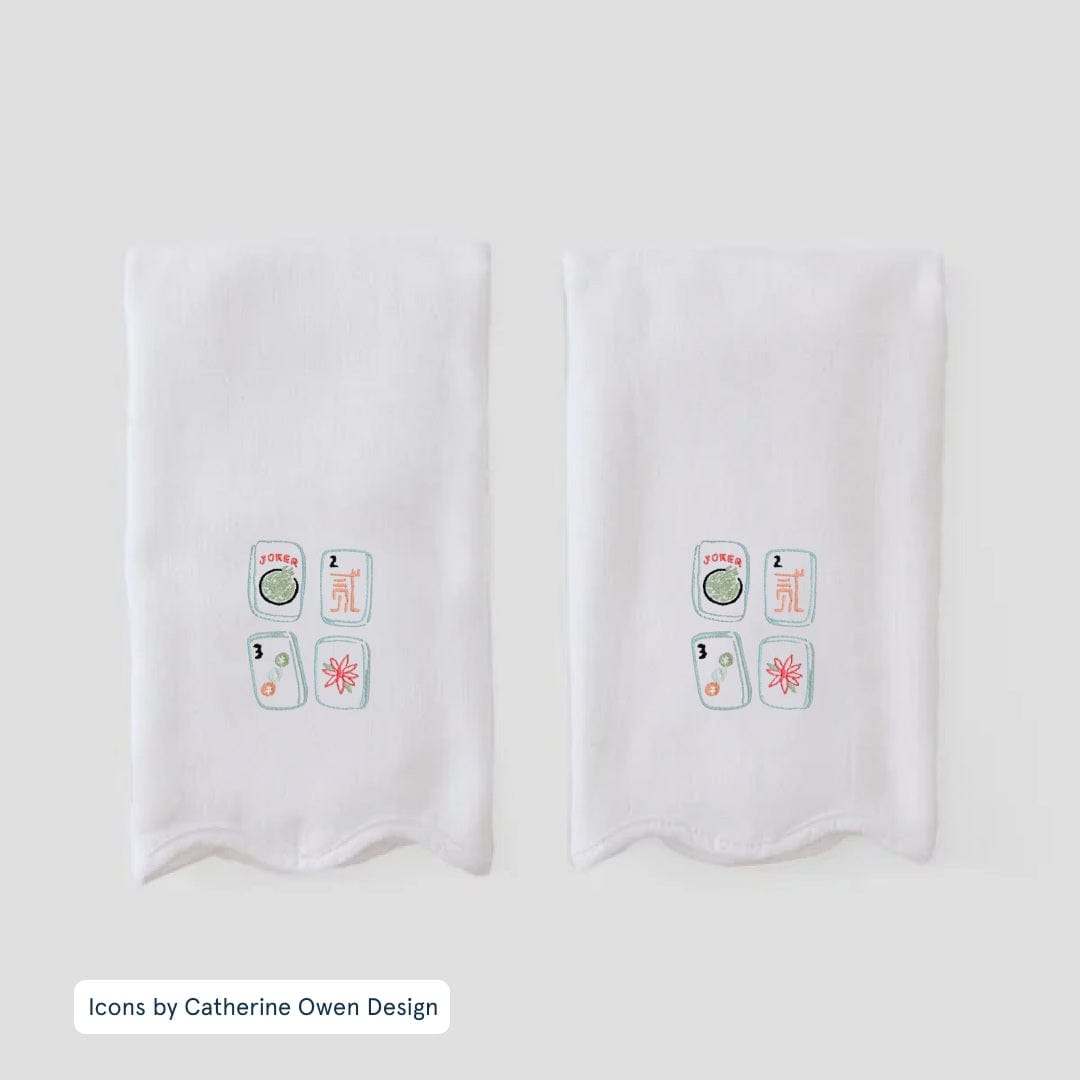 Scallop Powder Bath Towels (pair)