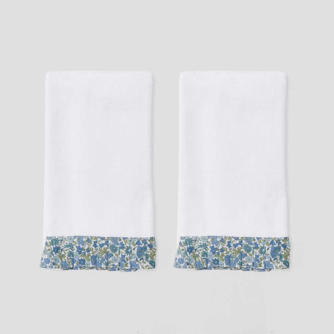 Powder Bath Towels pleated with Liberty London (pair)