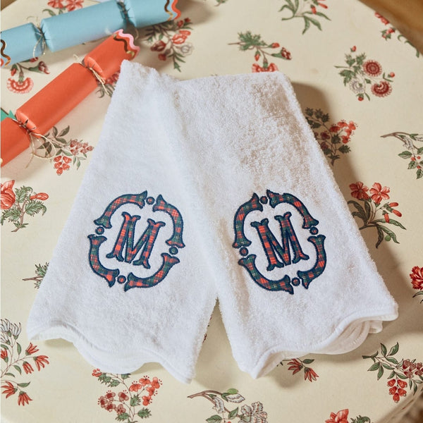 Monogrammed Luxury Scallop Hand Towels Weezie – Weezie Towels