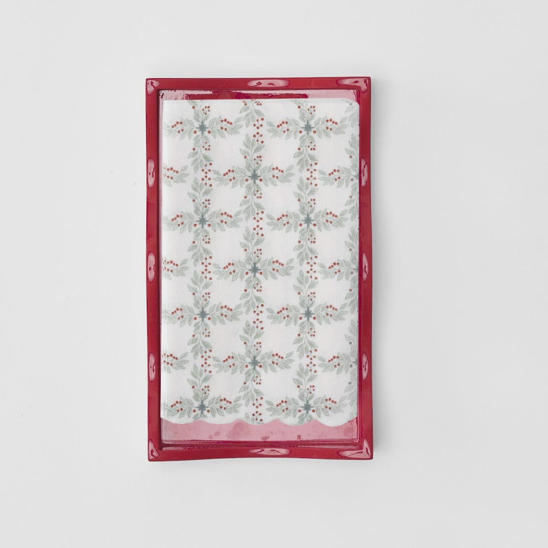 Linen-Like Paper Guest Towel and Lacquer Tray Set