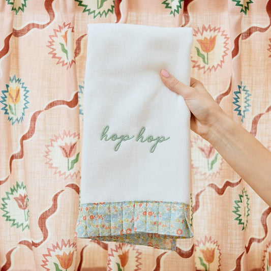 Powder Bath Towels pleated with Liberty London (pair)