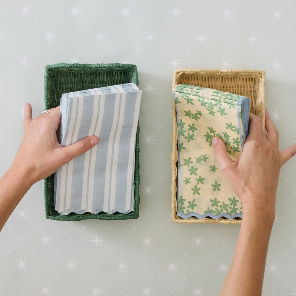 Linen-Like Paper Guest Towel and Tray Set