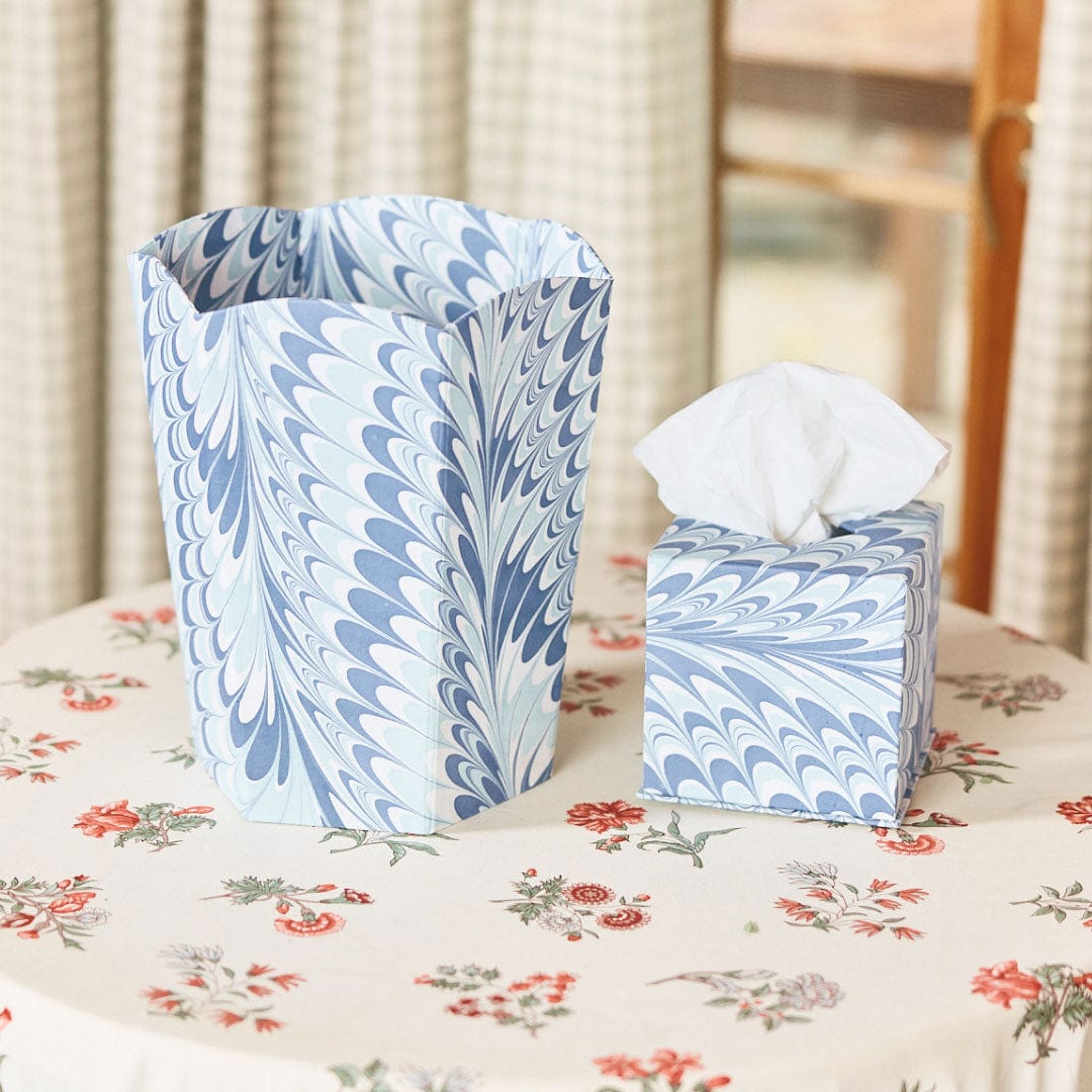 Blue Plastic Tissue Box Holder For Wet Wipes & Paper Towels - Home Bathroom Organizer