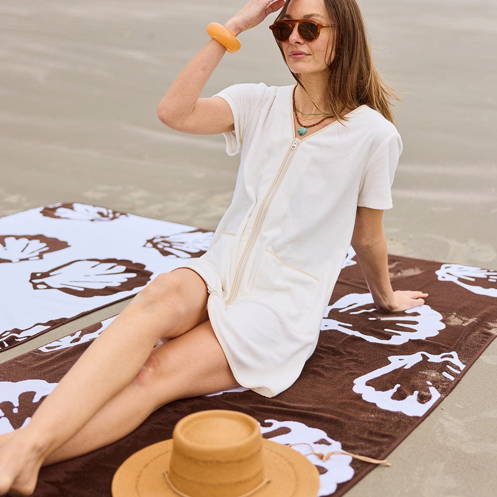white wedding dress with black beading Bohemian Beach Towel