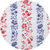Floral Stripe in Lobster and Atlantic  color swatch
