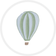 Hot Air Balloon on White  color swatch