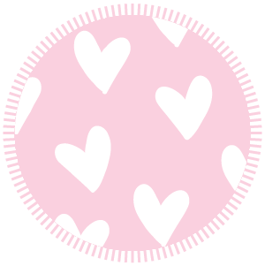 Pink with White Hearts  color swatch