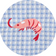 Shrimp on Amalfi Blue  color swatch