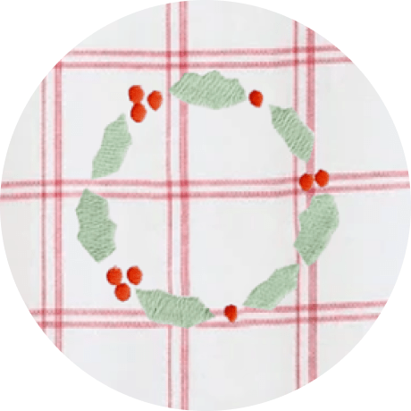Wreath on Red Windowpane  color swatch