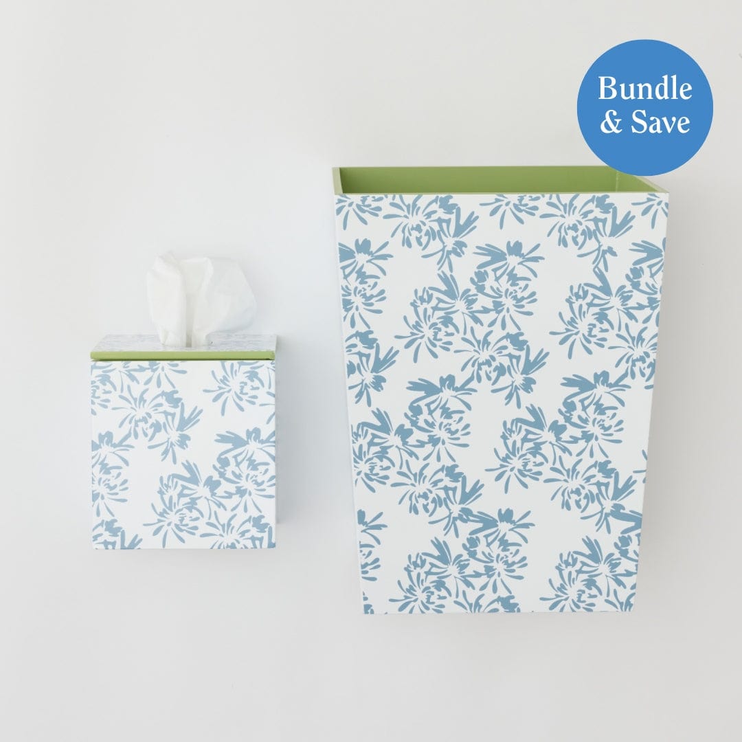 Meg Braff x Weezie Lacquered Waste Bin & Tissue Box Set