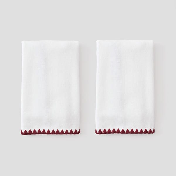 Stitched Edge Fingertip powder Bath Towels (pair)