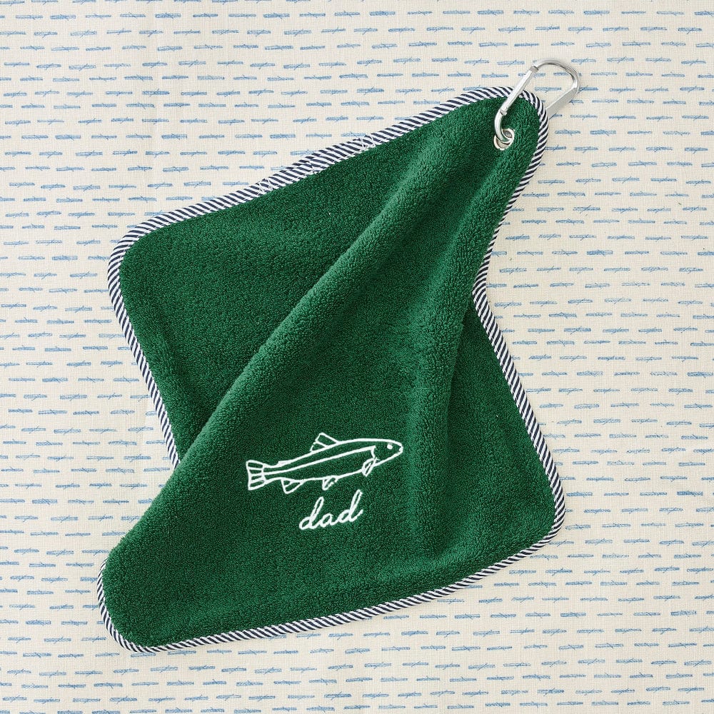 Monogrammable Fishing Towel Green