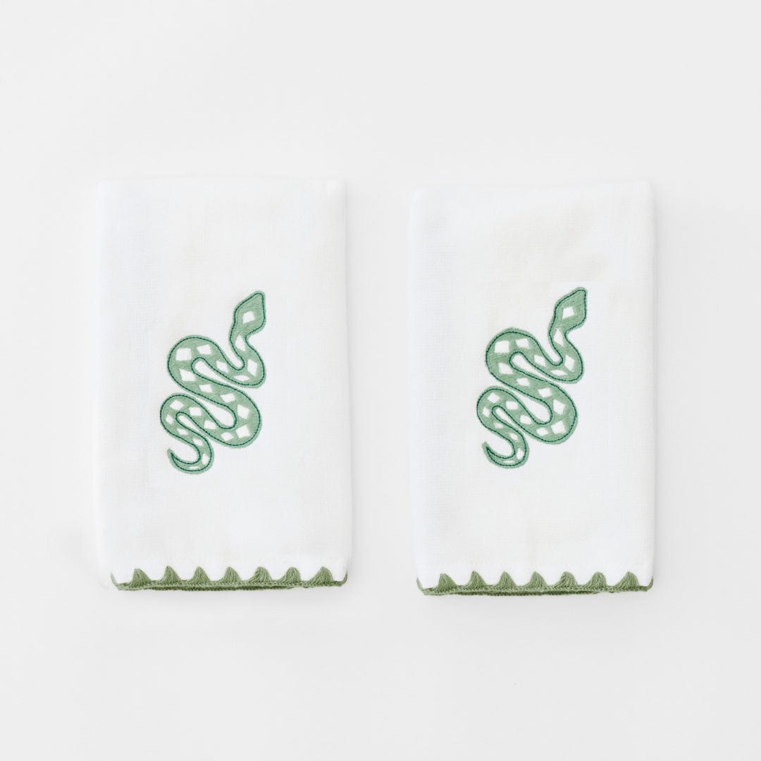 Green Snake Powder Bath Towel