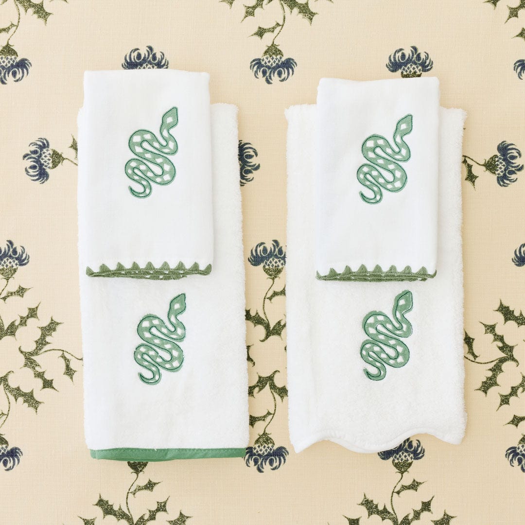 Green Snake Powder Bath Towel