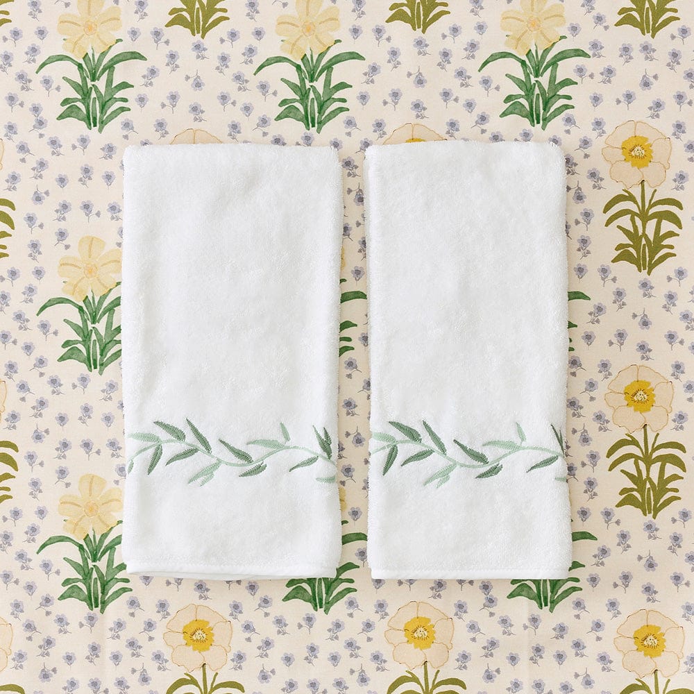 Willow Embroidered Hand Towels (pair)