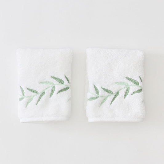 Willow Embroidered Washcloths (pair)