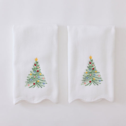 Scallop Powder Bath Towels (pair)