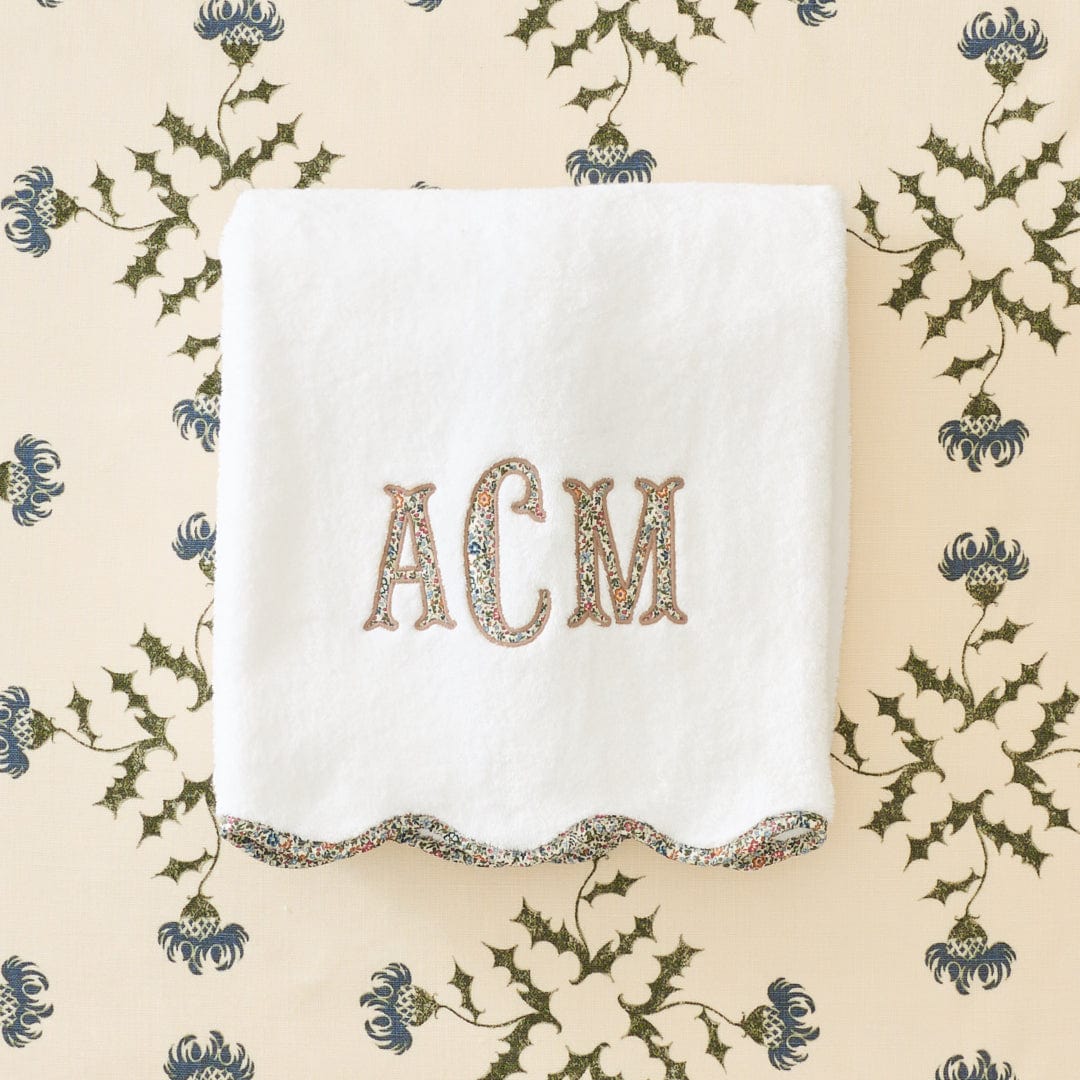 Scallop Bath Towel piped with Liberty London