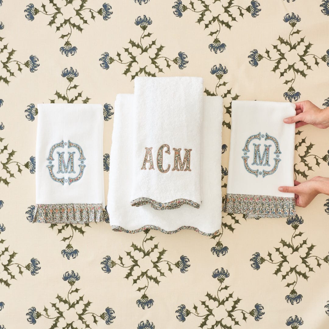 Scallop Bath Towel piped with Liberty London - Thumbnail 2