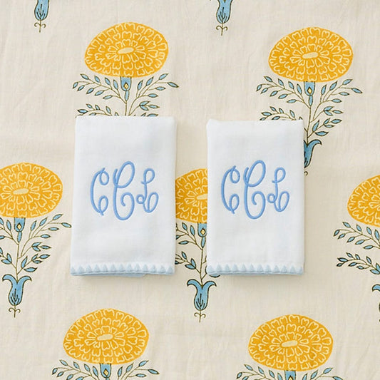Stitched Edge Powder Bath Towels (pair)