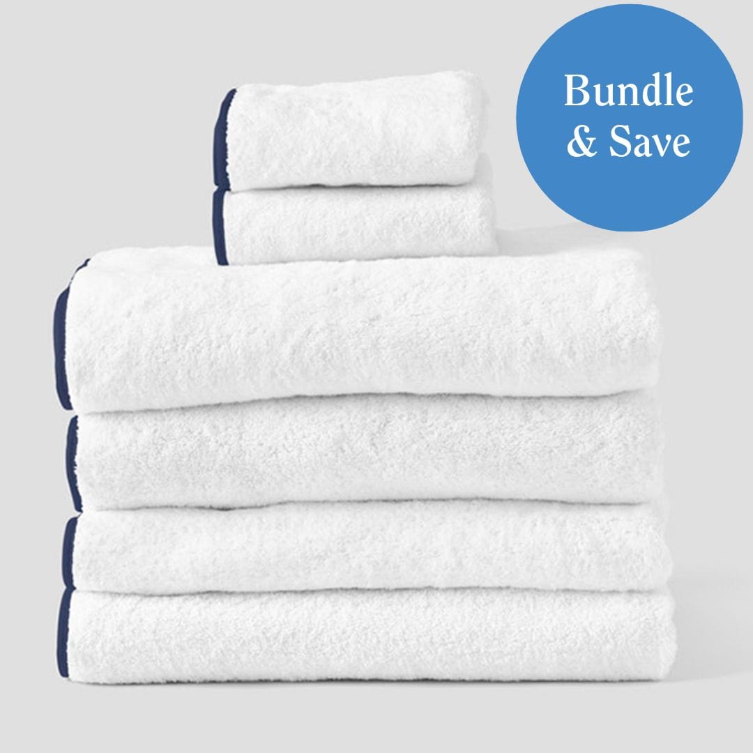 White discount patterned towels