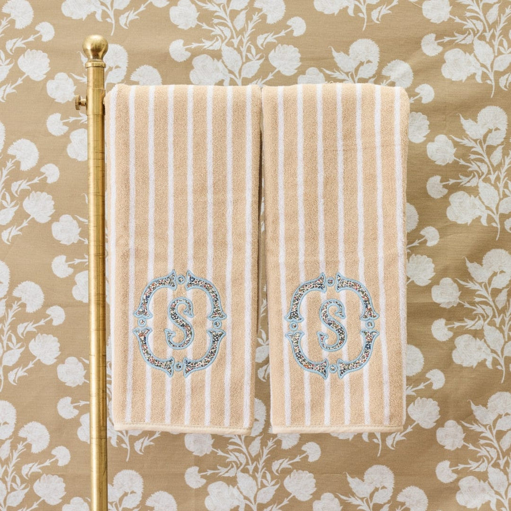 Patterned Hand Towels (pair) (blue)