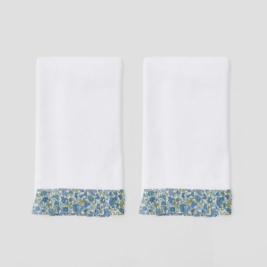 Powder Bath Towels pleated with Liberty London (pair)