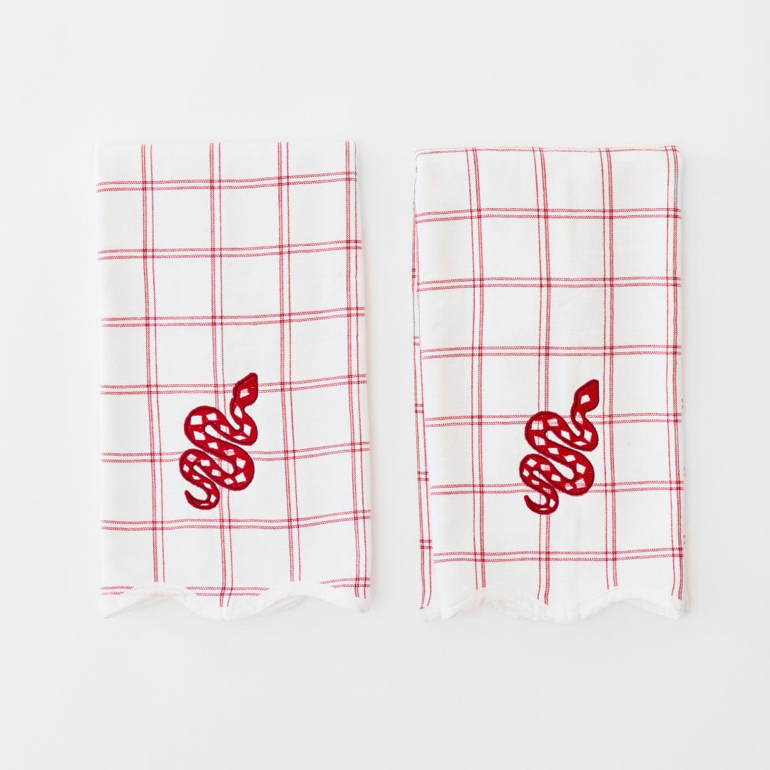 Red Snake Kitchen Towels