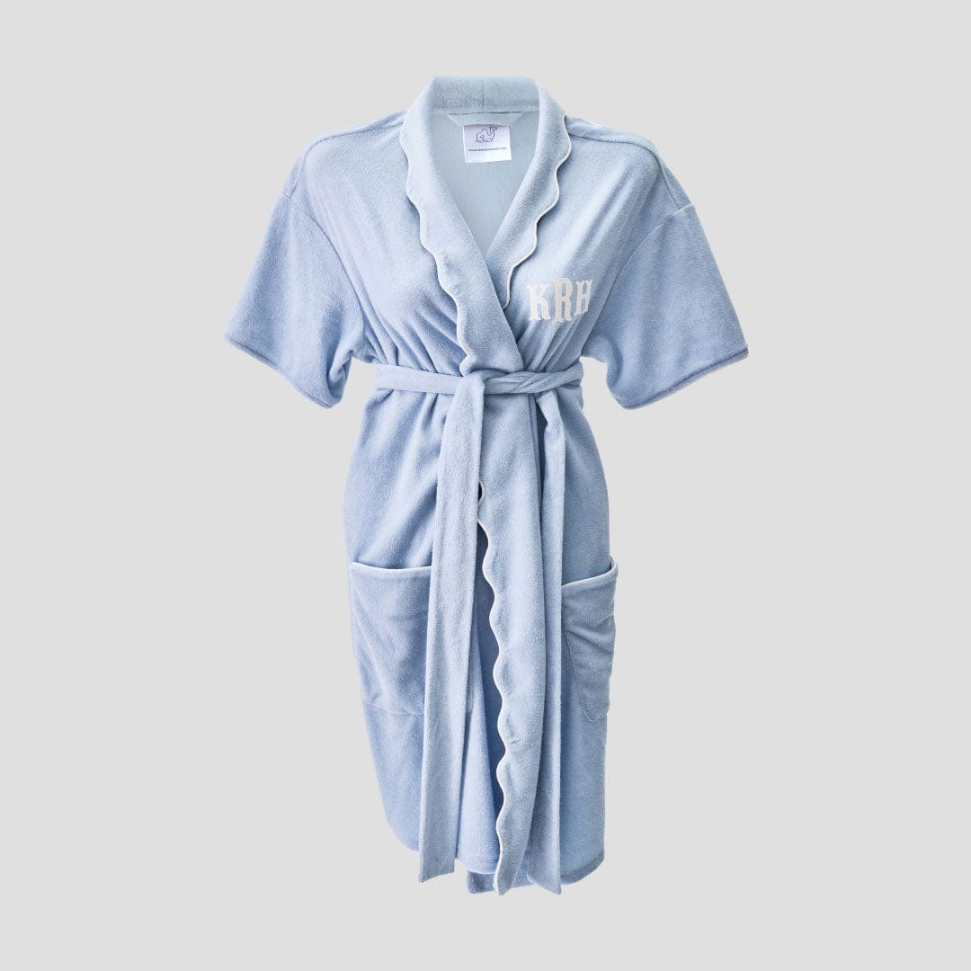 Women’s Short Scallop Lightweight Robe Robins Egg