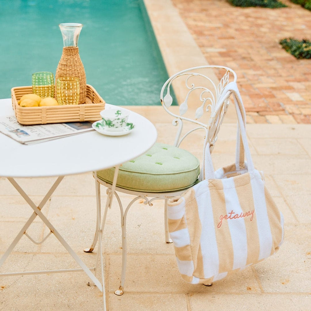 Beach Bag in Light Blue Stripe