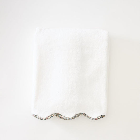 Scallop Bath Towel piped with Liberty London
