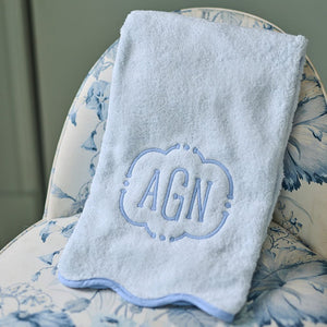 Weave Guest Towel  Azure & Chestnut –