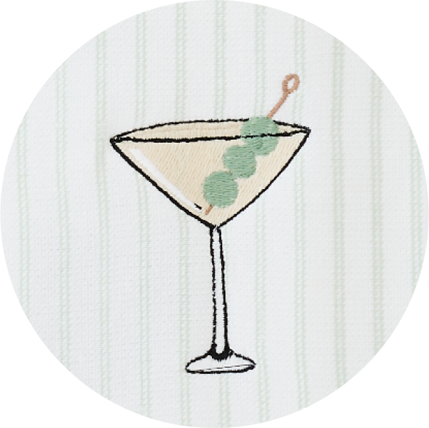 Martini on Green Pinstripe  color swatch