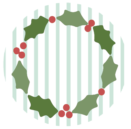 Wreath on Green Stripe  color swatch