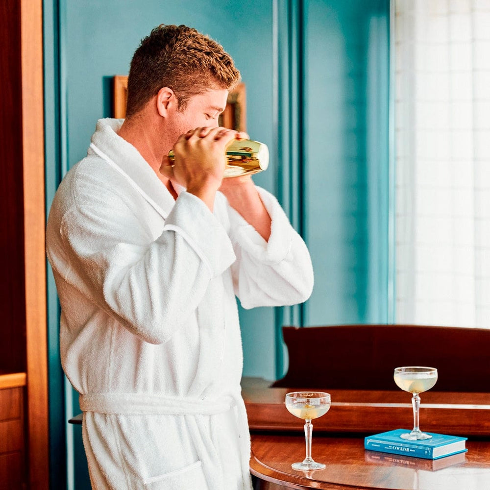 Monogrammable Men's Signature Robe White on White | Weezie Monogrammable Men's Signature Robe White on White | Weezie