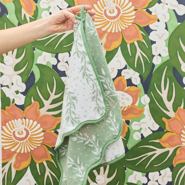 Patterned Scallop Hand Towels (pair)