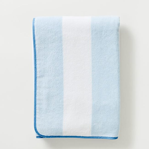 Plush Striped Trim Bath Towel