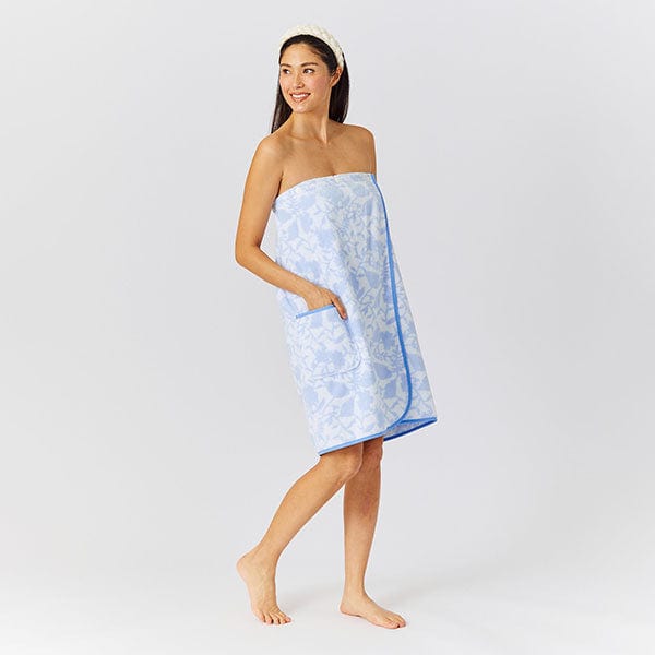 Weezie Towel Wrap: Blue Floral Xs/S