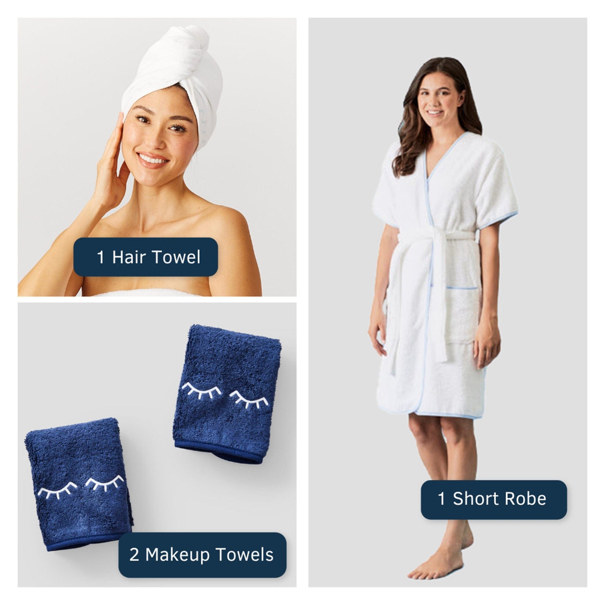 Luxury Blue Bath Towels | Navy & Light Blue | Weezie Towels