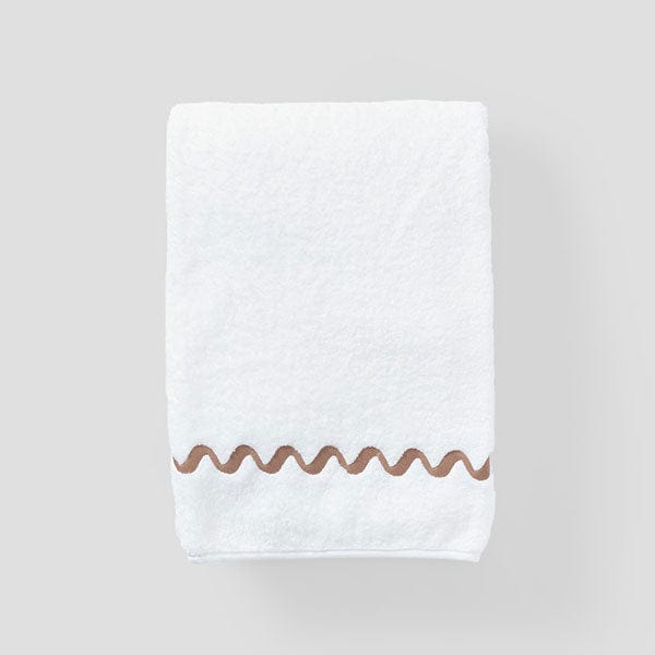 Wave Embroidered Bath Towel