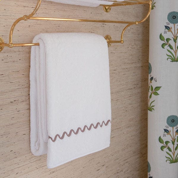 Wave Embroidered Bath Towel